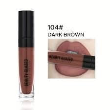 Beauty Glazed Liquid Matte Lipstick - 104 Dark Brown