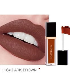 Beauty Glazed Liquid Matte Lipstick - 118 Dark Brown