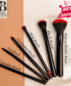 Pastel Beauty Makeup Brush Set Black - 6pcs